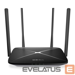 Routers MERCUSYS  AC1200 Wireless Dual Band Gigabit Router AC12G 802.11ac, 300+867 Mbit/s, 10/100/1000 Mbit/s, Ethernet LAN (RJ-45) ports 3, MU-MiMO No, Antenna type 4xFixed, Black 