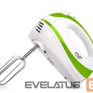 Mixers and blenders Adler  Mixer AD 4205 g Hand Mixer, 300 W, Number of speeds 5, Turbo mode, White/Green 