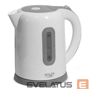 Teapot Adler  Kettles AD 1234 Standard kettle, Plastic, White, 2200 W, 1.7 L, 360° rotational base 