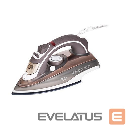 Iron Adler Iron AD 5030 Steam Iron, 3000 W, Water tank capacity 310 ml, Continuous steam 20 g/min, Brown