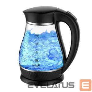 Teapot Adler  Kettle  AD 1274  Standard, Plastic, glass, Black/ transparent, 2200 W, 360° rotational base, 1.7 L 