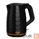 Teapot Adler  Kettle AD 1277 Standard, Plastic, Black, 2200 W, 360° rotational base, 1.7 L 