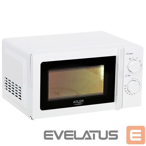 Microwave Adler Microwave Oven AD 6205 Free standing, 700 W, White, 5, Defrost, 20 L
