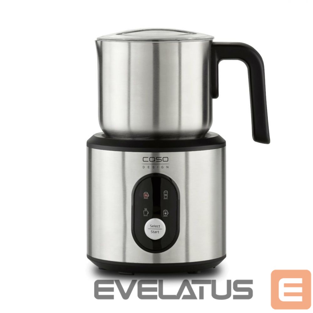 Coffee machine accessory Caso Crema & Choco Milk frother, LED Display, 360° base station, Inox