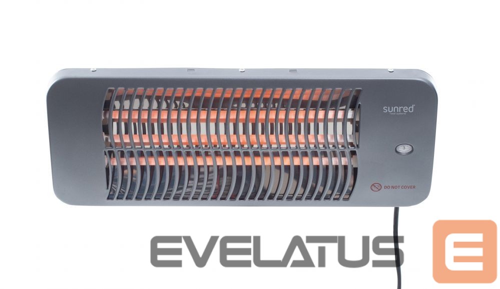 Radiator SUNRED Heater LUG-2000W, Lugo Quartz Wall Infrared, 2000 W, Grey, IP24