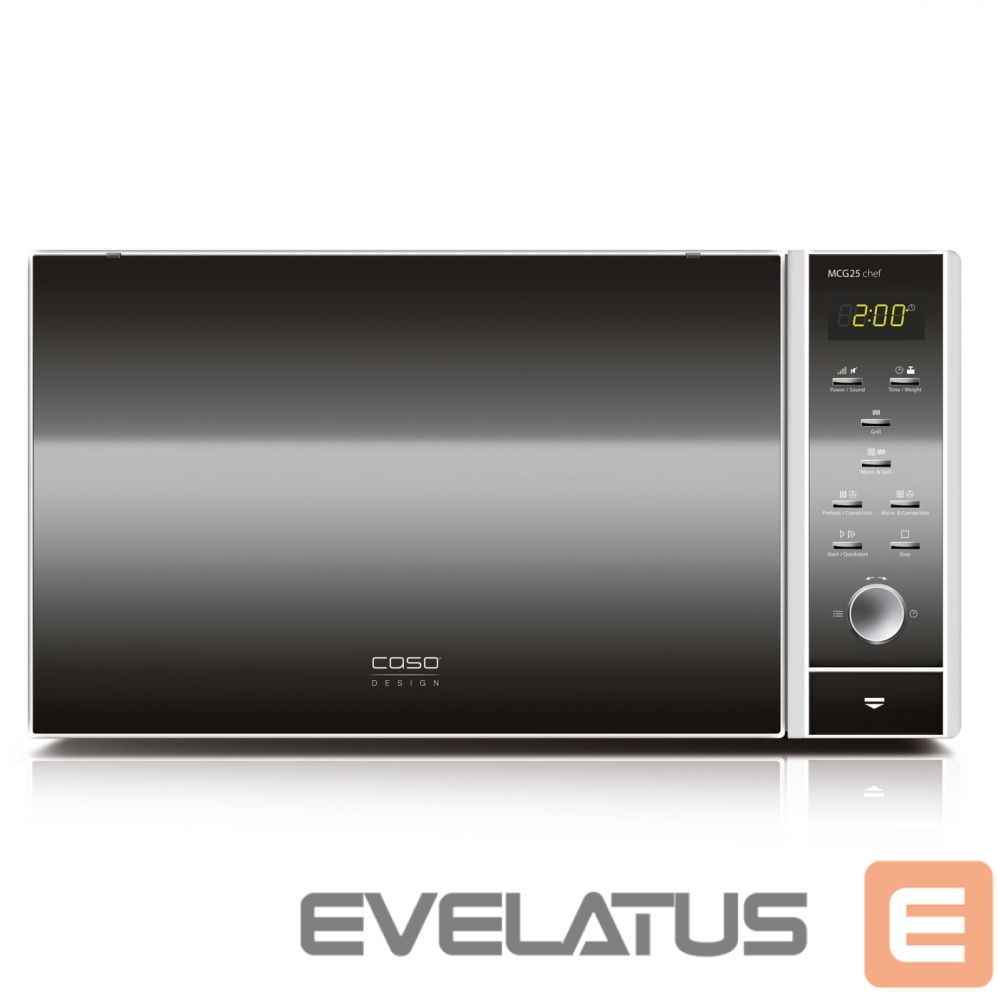 Microwave Caso Microwave Oven with Grill and Convection MCG 25 Chef Free standing, 25 L, 900 W, Convection, Grill, Stainless steel/Black
