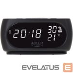 Interactive solution Adler  Clock with Thermometer AD 1186 Black 