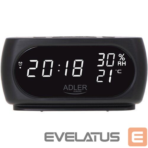 Interactive solution Adler Clock with Thermometer AD 1186 Black