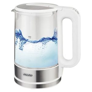 Teapot Mesko  Kettle MS 1301w	 Electric, 1850 W, 1.7 L, Glass/Stainless steel, 360° rotational base, White 