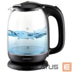 Teapot Mesko  Kettle MS 1302b Electric, 2200 W, 1.7 L, Glass, 360° rotational base, Black 