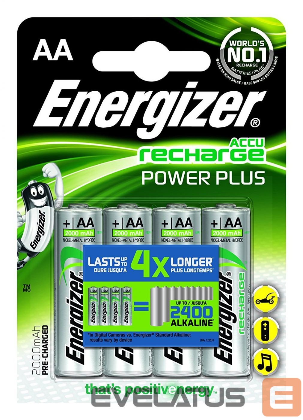 Other Computer Accessory Energizer AA/HR6, 2000 mAh, Rechargeable Accu Power Plus Ni-MH, 4 pc(s)