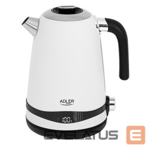 Teapot Adler  Kettle AD 1295w	 Electric, 2200 W, 1.7 L, Stainless steel, 360° rotational base, White 