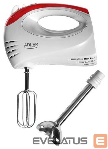 Mixers and blenders Adler Mixer AD 4212 Hand Mixer, 300 W, Number of speeds 5, Turbo mode, White