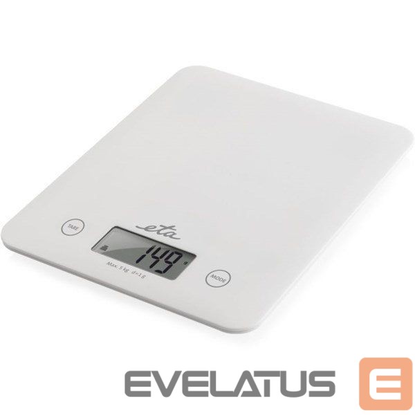 Kitchen scales ETA Kitchen scales Lori 277790000 Maximum weight (capacity) 5 kg, Graduation 1 g, Display type LCD, White