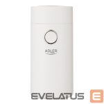 Coffee machine Adler  Coffee grinder AD4446wg 150 W, Coffee beans capacity 75 g, Lid safety switch, White 