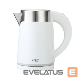 Teapot Adler  Kettle  AD 1372 Electric, 800 W, 0.6 L, Plastic/Stainless steel, 360° rotational base, White 