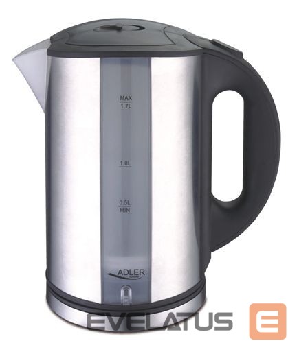 Teapot Adler Kettle AD 1216 Standard, Stainless steel, Stainless steel, 2000 W, 360° rotational base, 1.7 L