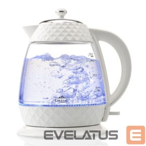Teapot ETA  Crystal Kettle 315490010 Electric, 2200 W, 1.7 L, Glass, 360° rotational base, Glass/White 