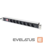 Circuit breaker Digitus  Aluminum outlet strip with switch  	DN-95402 Sockets quantity 7, 7x safety outlets 250VAC 50/60Hz / 16A / 4000W, 1U Aluminum PDU, rackmountable 