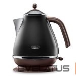 Teapot DeLonghi  Icona Vintage KBOV2001BK Standard kettle, Stainless steel, Black, 2000 W, 1.7 L, 360° rotational base 
