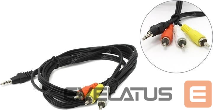 Cable Gembird CABLE AUDIO 3.5MM 4PIN TO 3RCA/AV 2M CCA-4P2R-2M
