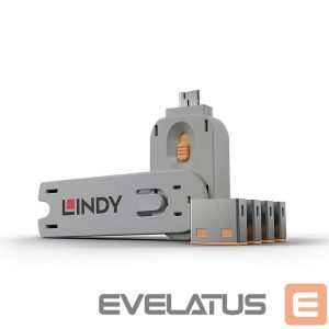 Modules and transceivers LINDY  USB PORT BLOCKER 4PACK/ORANGE 40453 