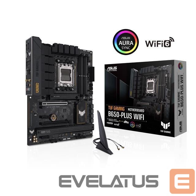 Motherboard for AMD processors Asus Mainboard||AMD B650|SAM5|ATX|Memory DDR5|Memory slots 4|2xPCI-Express 4.0 1x|2xPCI-Express 4.0 16x|3xM.2|1xHDMI|1xDisplayPort|4xUSB 2.0|2xUSB 3.2|2xUSB-C|1xRJ45|5xAudio port|TUFGAMINGB650-PLUSWIFI