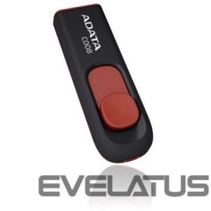 Flash drive ADATA  MEMORY DRIVE FLASH USB2 64GB/BLACK/RED AC008-64G-RKD 