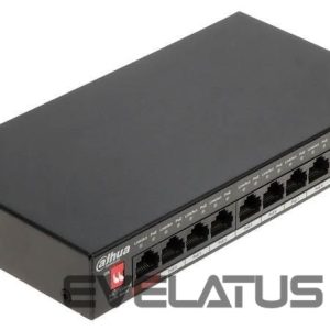 Commutator DAHUA  Switch||Type L2|Desktop/pedestal|Rack|1x10Base-T / 100Base-TX / 1000Base-T|PoE ports 8|96 Watts|DH-PFS3009-8ET1GT-96-V2 