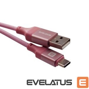 Cable Evelatus  Cable USB A to C 2M Aluminum housing braiding Pink Pink