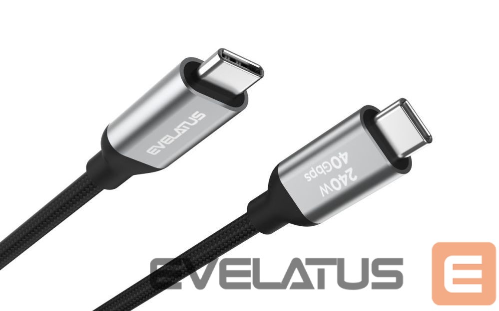 Cable Evelatus Flex Cable Pro USB 2.0 Type C to Type C 1.2M 240W 5A Black