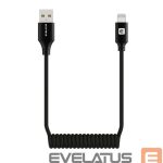Cable Evelatus  AutoSpring Coiled Cable USB A to Lightning 1.2M cable Black