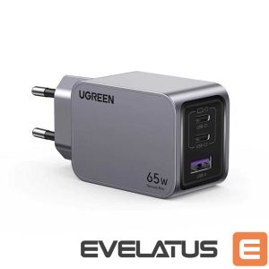 Adapter Ugreen  Nexode Pro USB-A+2 USB-C 65W Mini GaN Fast Charger Set Grey