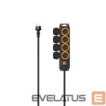 Converter Hama  OUTDOOR IP44 SWITCH 4 GN 4 m power strip Black