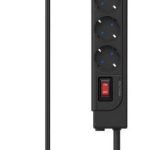 Converter Hama  Power strip (+ switch) Black PG connector Black
