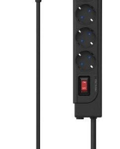 Converter Hama  Power strip (+ switch) Black PG connector Black