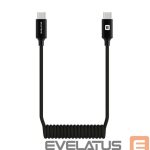 Cable Evelatus  AutoSpring Coiled Cable USB C to  USB C connector 1.2M Black