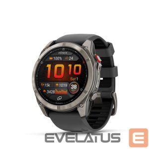 Smart watches Garmin  Fenix 8 Pro – 51 mm, AMOLED, Sapphire, Titanium with Graphite/black silicone band sport watch 