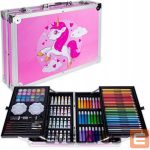 Toys iLike  Stationery Art Set for Kids 145pcs Creative Drawing Kit Pink Case 