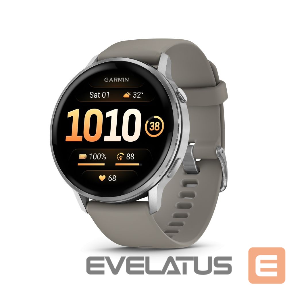 Smart watches Garmin Venu 4 - 45mm, Silver with Silver Gray Silicone Band sports watch