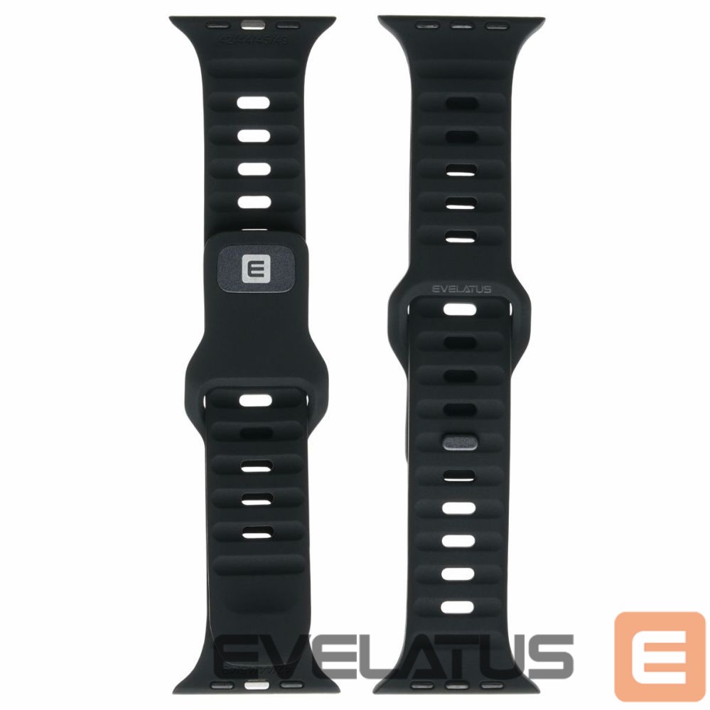 Strap Evelatus Evelatus Watch 42/44/45 Sport Silicone Loop Black