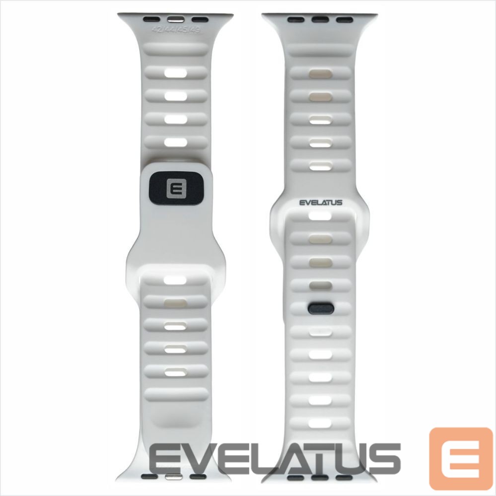 Strap Evelatus Evelatus Watch 42/44/45 Sport Silicone Loop White