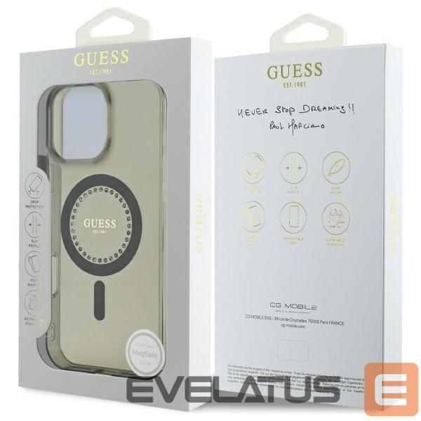 Other Phone Accessory Guess Guess IML Rhinestones MagSafe iPhone 16 Pro Case - Black