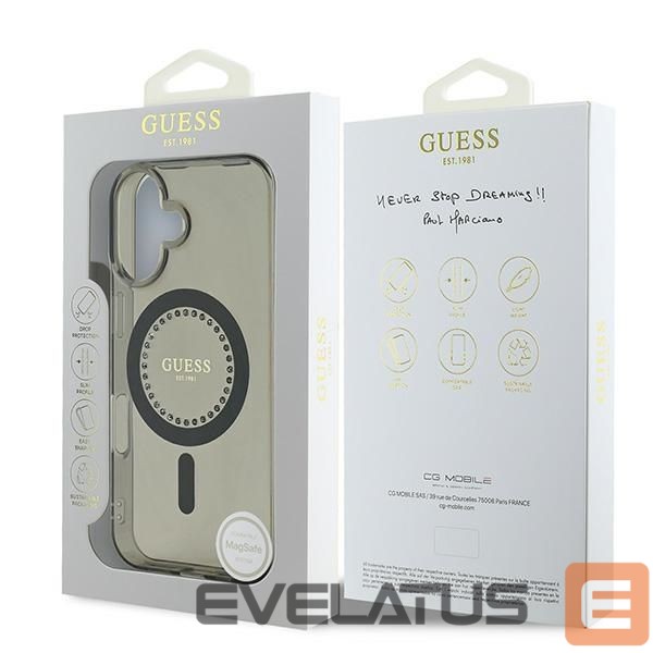 Other Phone Accessory Guess Guess IML Rhinestones MagSafe iPhone 16 Case - Black