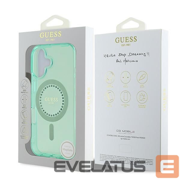 Other Phone Accessory Guess Guess IML Rhinestones MagSafe iPhone 16 Case - Green