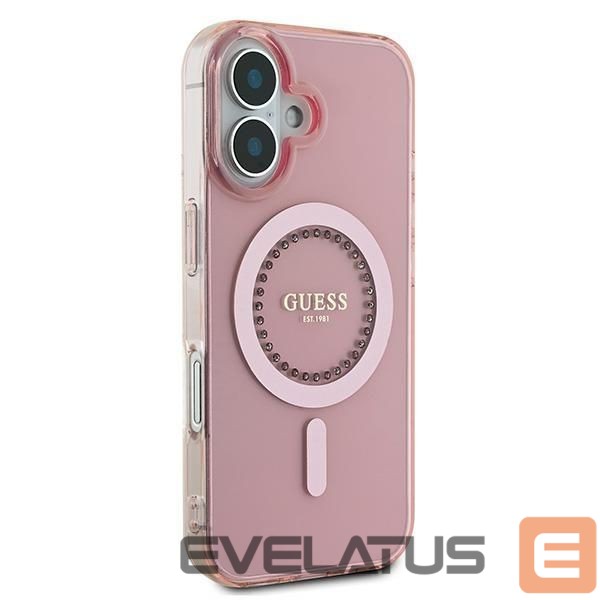 Other Phone Accessory Guess Guess IML Rhinestones MagSafe iPhone 16 Case - Pink