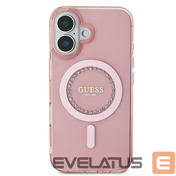Other Phone Accessory Guess Guess IML Rhinestones MagSafe iPhone 16 Case - Pink