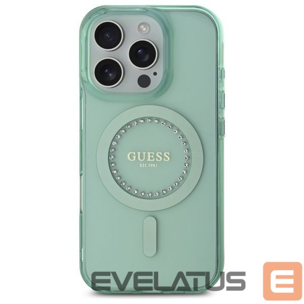 Other Phone Accessory Guess Guess IML Rhinestones MagSafe iPhone 16 Pro Max Case - Green