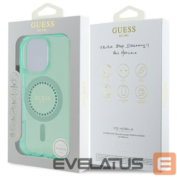 Other Phone Accessory Guess Guess IML Rhinestones MagSafe iPhone 16 Pro Max Case - Green