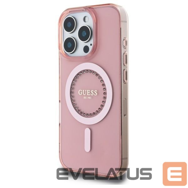 Other Phone Accessory Guess Guess IML Rhinestones MagSafe iPhone 16 Pro Max Case - Pink
